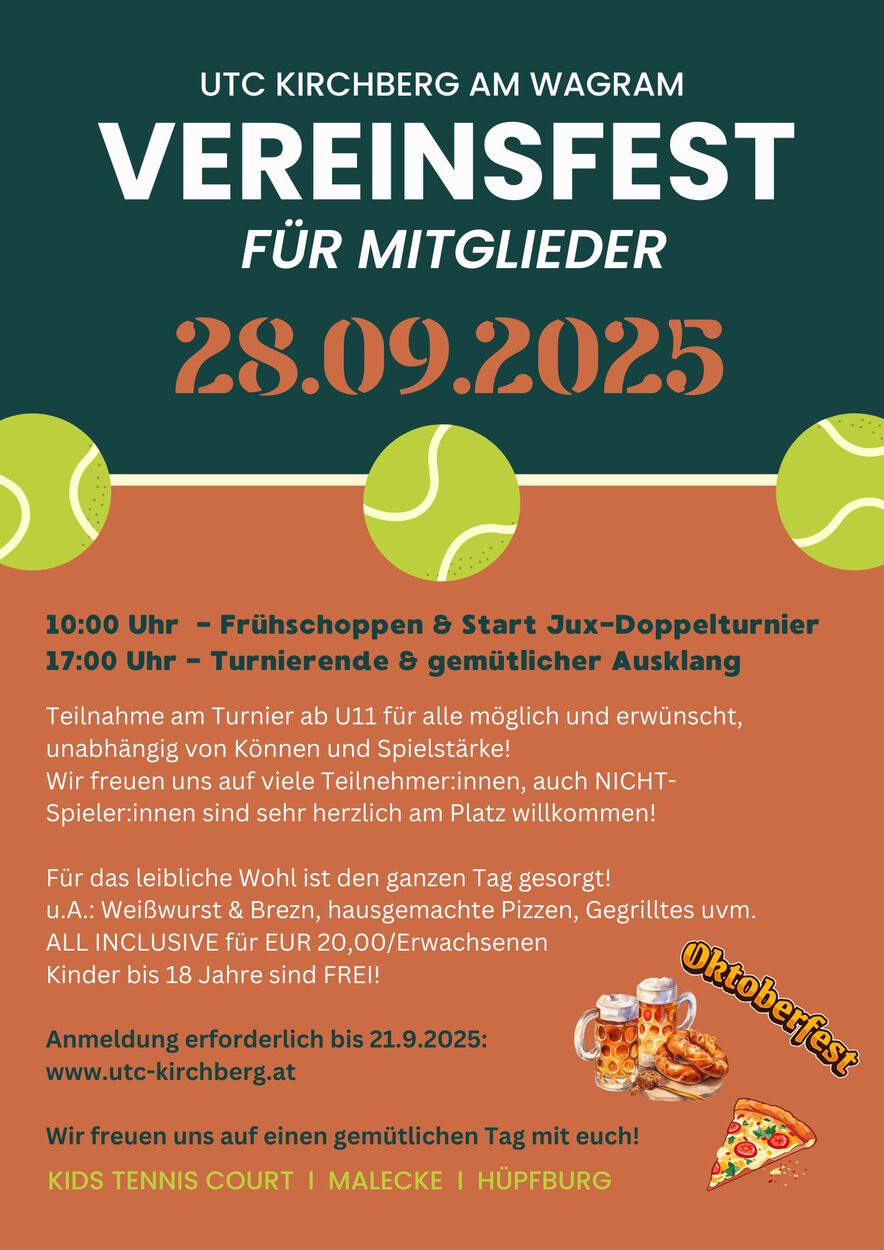Vereinsfest für alle Mitglieder